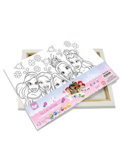 TELA PARA PINTURA C/ GUACHE 6 CORES - PRINCESAS - 4749 - 22X16 - UN - DAC