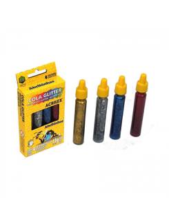 COLA COLORIDA C/GLITER 4 CORES 15G CADA - UN - ACRILEX