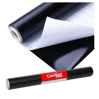 FILME AUTOADESIVO 45CMX10M 80 MICRAS - FOSCO - PRETO - UN - CON-TACT