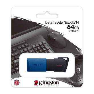 PEN DRIVE 64GB - EXODIA DTXM - USB 3.2 - PRETO - UN - KINGSTON