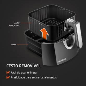 FRITADEIRA AIR FRYER 4L AFN-40-PI 127V - GRAFITE/ INOX - UN - MONDIAL