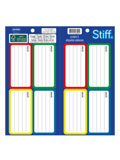 ETIQUETA ADESIVA IDENTIFICACAO 40X80MM - C/8 - STIFF - UN - JANDAIA