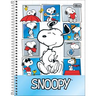 CADERNO UNIV CAPA DURA 1X1 80FLS - 396052 - SNOOPY - PCT 4 - TILIBRA