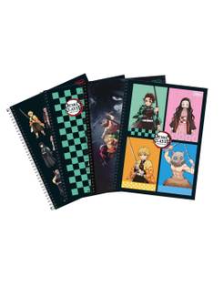 CADERNO UNIV CAPA DURA 10X1 160FLS - DEMON SLAYER - UN - TILIBRA