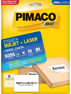 ETIQ INKJET/LASER CARTA 10FL - 6095 - 59X85 - UN - PIMACO
