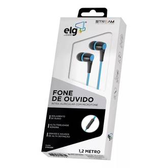 FONE INTRA C/MICROFONE STR05BK - PRETO/AZUL - UN - ELG