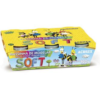 MASSA P/MODELAR SOFT 150G 07315 - AMARELO LIMAO - CX 06 - ACRILEX