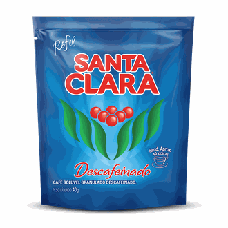 CAFE SANTA CLARA - SOLUVEL 40G - DESCAFEINADO - REFIL - UN - SANTA CLARA