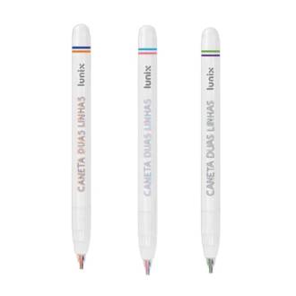 CANETA DUAS LINHAS LUNIX SORTIDOS - UN - TILIBRA