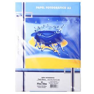 PAPEL GLOSSY A3 20FLS - 180G - 302050001 - UN - MASTERPRINT