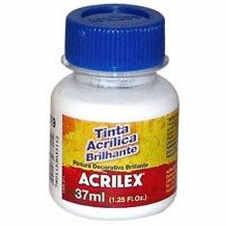TINTA ACRILICA BRILHANTE 37ML 03340 - BRANCO - CX 12 - ACRILEX
