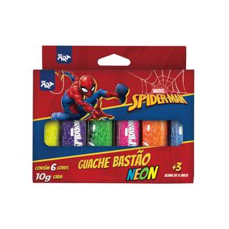 TINTA GUACHE BASTAO NEON 10ML C/6 CORES - HOMEM ARANH - 4763 - PCT 5 - DAC