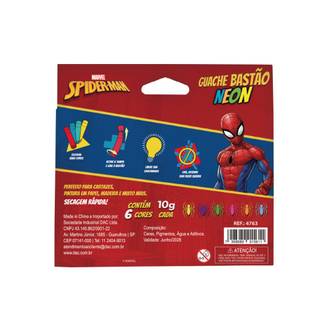 TINTA GUACHE BASTAO NEON 10ML C/6 CORES - HOMEM ARANH - 4763 - PCT 5 - DAC