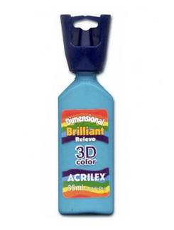 TINTA DIMENSIONAL BRILLIA 35ML 12112  - AZUL CELESTE - UN - ACRILEX