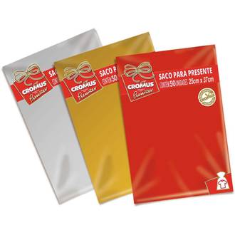 KIT SACO PARA PRESENTE C/1 LISO - 25x37 - UN - CROMUS
