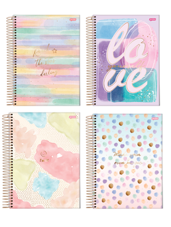 CADERNO 1/4 ESPIRAL CAPA DURA 80FLS - 75015-77 - LA CREME - UN - JANDAIA