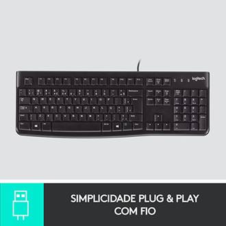 TECLADO LOGITECH K120 USB PRETO 920-004423 - UN - LOGITECH