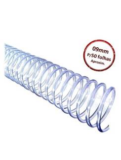 ESPIRAL P/ENCADERNACAO 09MM P/50FLS- C/20 - TRANSPARENTE - UN - TECKLINE