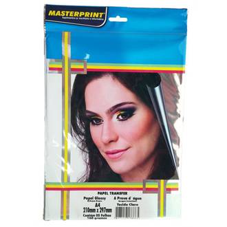 PAPEL TRANSFER A4 - 160G - 5FL TECIDO CLARO - 302030003 - UN - MASTERPRINT