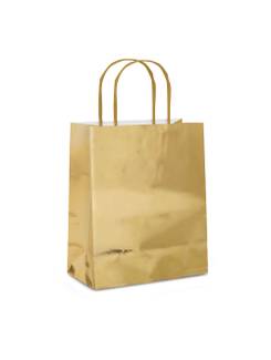 SACOLA DE PAPEL METAL FOSCO SORTIDO-14000627 - 21,5x15x8 P - UN - CROMUS