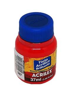 TINTA ACRILICA BRILHANTE 37ML 03340 - VERMELHO FOGO - UN - ACRILEX
