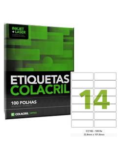 ETIQ INKJET/LASER CARTA 100FL - CC182 - 33X101 - UN - COLACRIL