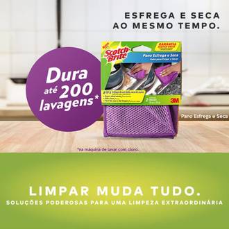 PANO ESFREGA/SECA C/2 - 29CMX29CM - SCOTCH-BRITE - UN - 3M