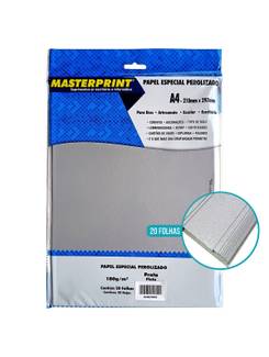 PAPEL PEROLIZADO A4 20FLS - 180G - 302070049 - PRATA - UN - MASTERPRINT