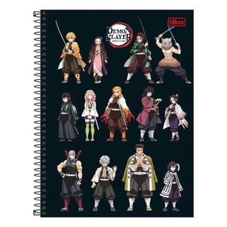 CADERNO UNIV CAPA DURA 10X1 160FLS - DEMON SLAYER - UN - TILIBRA