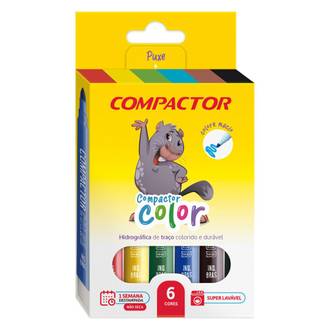CANETA HIDROGRAFICA COLOR C/ 6 CORES - UN - COMPACTOR