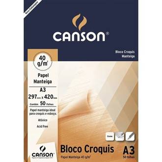 BLOCO CROQUIS A3 50FL - 40G - UN - CANSON