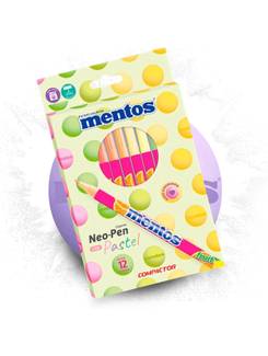 CANETA HIDROGRAFICA MENTOS C/12 CORES PASTEIS  - PCT 5 - COMPACTOR