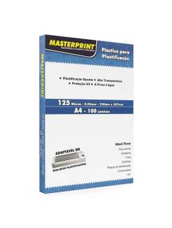 PLASTICO PARA PLASTIFICACAO A4 C/100 - 329010001 - 220X307 - UN - MASTERPRINT