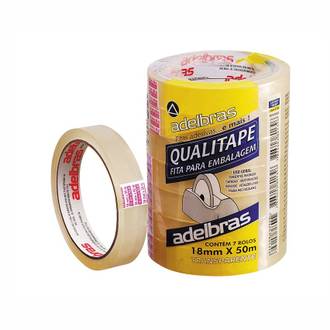 FITA ADESIVA QUALITAPE 18X50 - 2300 - TRANSPARENTE - PCT 7 - SULAMERICANA