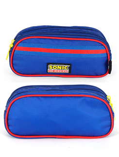 ESTOJO ESCOLAR TRIPLO SONIC - ET49823SO - AZUL - UN - LUXCEL