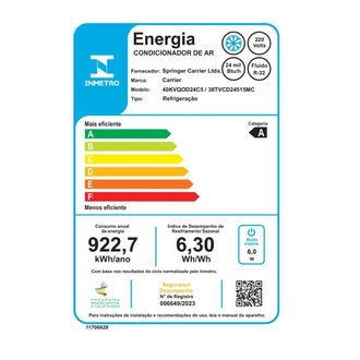 AR CONDICIONADO SPLIT CASSETE 1 VIA INVERTER  CONNECT 24000 BTUS  220V  - BRANCO - UN - CARRIER