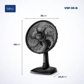 VENTILADOR DE MESA 30CM VSP-30-B - 220V - 6 PAS - PRETO - UN - MONDIAL