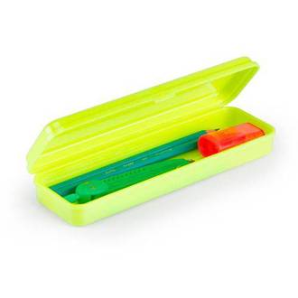 PORTA LAPIS PLASTICO PLUS NEON  - AMARELO - UN - MAXCRIL