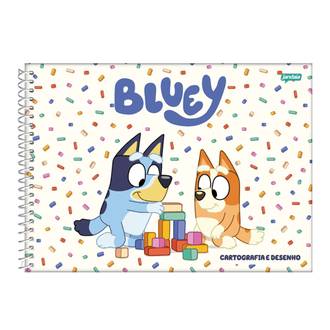 CADERNO DESENHO CAPA DURA 80FLS - ESPIRAL - BLUEY - PCT 4 - JANDAIA