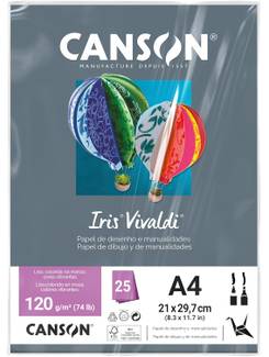 PAPEL IRIS VIVALDE A4 25FLS - 120G - CINZA ESCURO - UN - CANSON