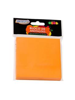 BLOCO ANOTACOES SMART NOTES 100F - 76X76 - BA7672 - LARANJA NEON - UN - BRW