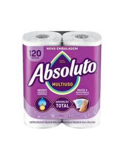 PAPEL TOALHA FOLHA DUPLA C/2 - 20X20 - 60FLS - UN - ABSOLUTO