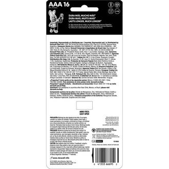 PILHA ALCALINA PALITO AAA COM 16 UNIDADES - UN - DURACELL