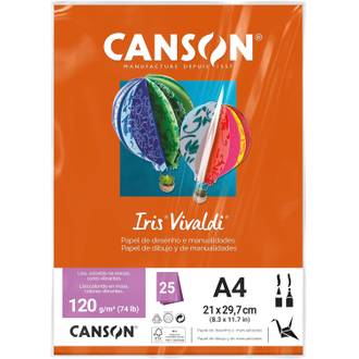 PAPEL IRIS VIVALDE A4 25FLS - 120G - LARANJA - UN - CANSON