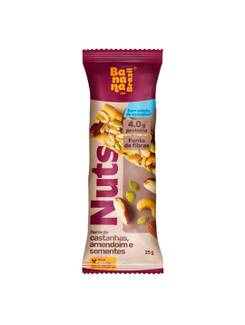 BARRA PROTEINA NUTS 25G - CASTANHA/SEMENTE - UN - BANANA BRASIL