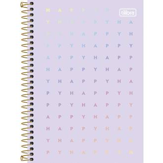 CADERNETA ESPIRAL CAPA DURA 80FLS - HAPPY - UN - TILIBRA