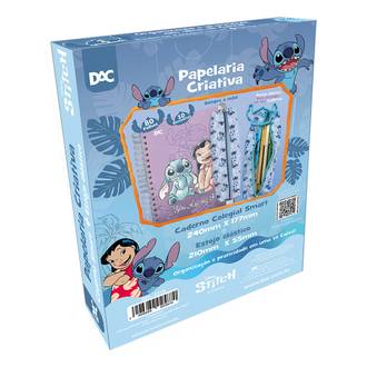 CAIXA CRIATIVA STITCH CADERNO COLEGIAL + ESTOJO 5319 - STITCH - UN - DAC