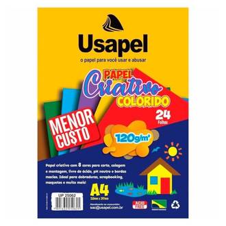 PAPEL CRIATIVO A3 32FL - 120G - 8 CORES - 25094 - UN - USAPEL