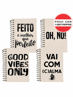 CADERNETA 1/8 FRASES 80FLS - ESPIRAL - UN - KIT