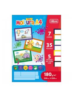 BLOCO MOLDURA A4 35FL - 120G - 7 CORES - UN - TILIBRA